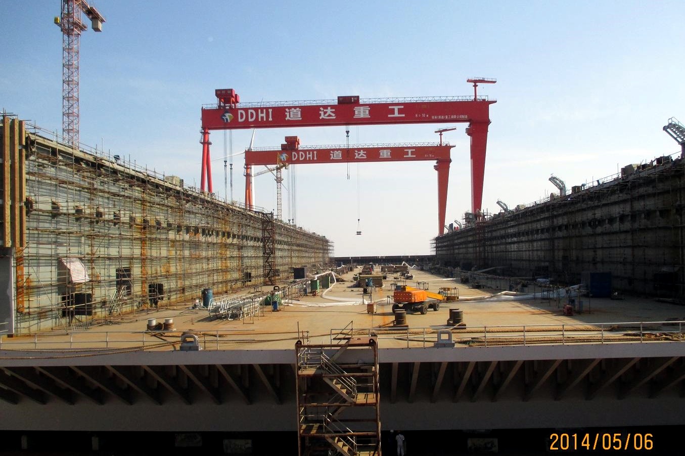 Floating Dry Dock under construction in Shanghai China