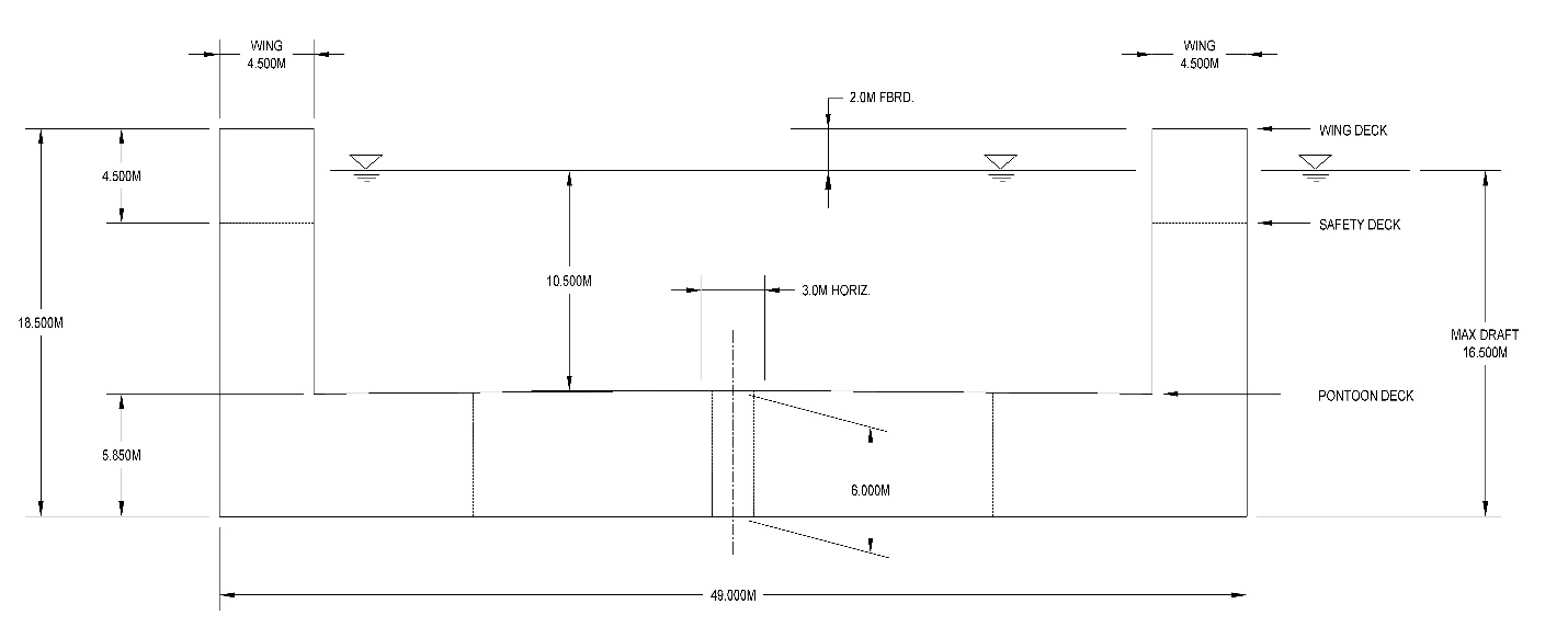 Section View Schematic 40K LT Floating Dock Speede