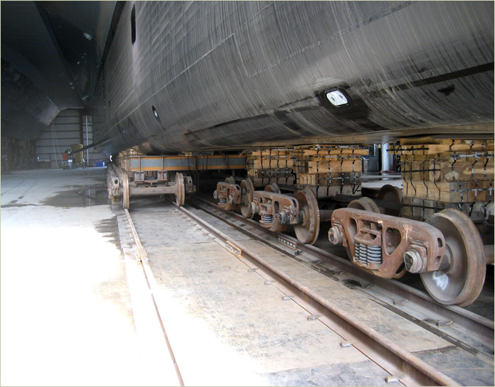Transfer Bogies Under LCS - Transfer of 2,500 Ton LCS-2 Independence
