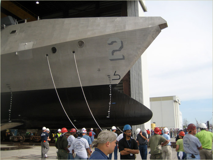 LCS Exiting Construction Building - Transfer of 2,500 Ton LCS-2 Independence