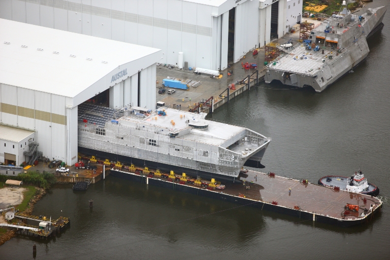 JHSV Transfer 3 loading onto barge