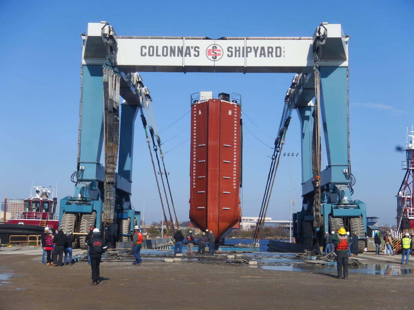 Replacment Caisson Gate #3 in crane Portsmouth Naval Shipyard