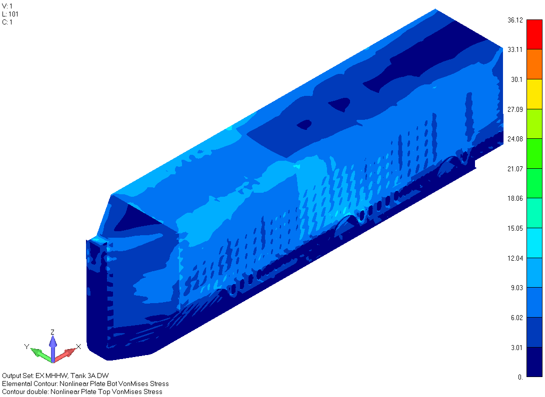 Caisson Gate NASSCO Dry Dock 1 - finite element analysis of structural hull