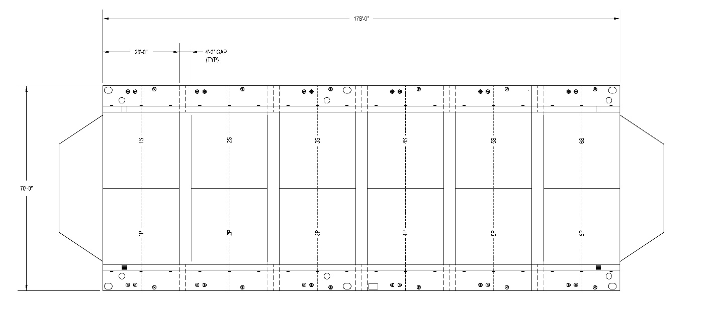 1000 Long Ton Capacity Floating Dry Dock Schematic - Heger Dry Dock Inc